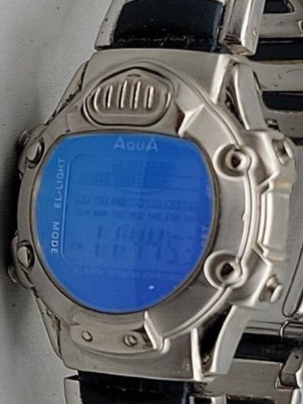 VTG Aqua Digital Men's Watch 38mm Silver Blue Oval Chrono Multi-Sport 7.75 - Picture 8 of 14